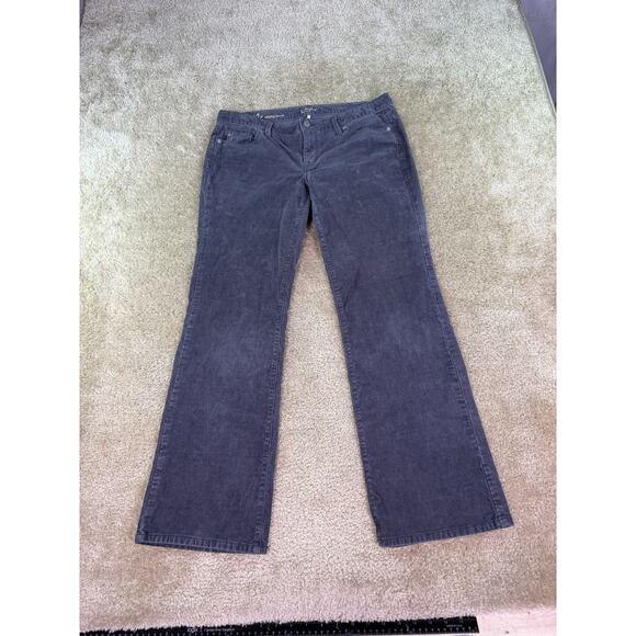 Ann Taylor Loft Pants Womens 10P Gray Corduroy Curvy Boot Cut Stretch 34x30 D303 - Picture 1 of 13